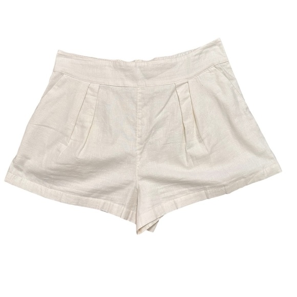 Abercrombie & Fitch Linen Blend High-Waisted Shorts Large - Picture 1 of 5